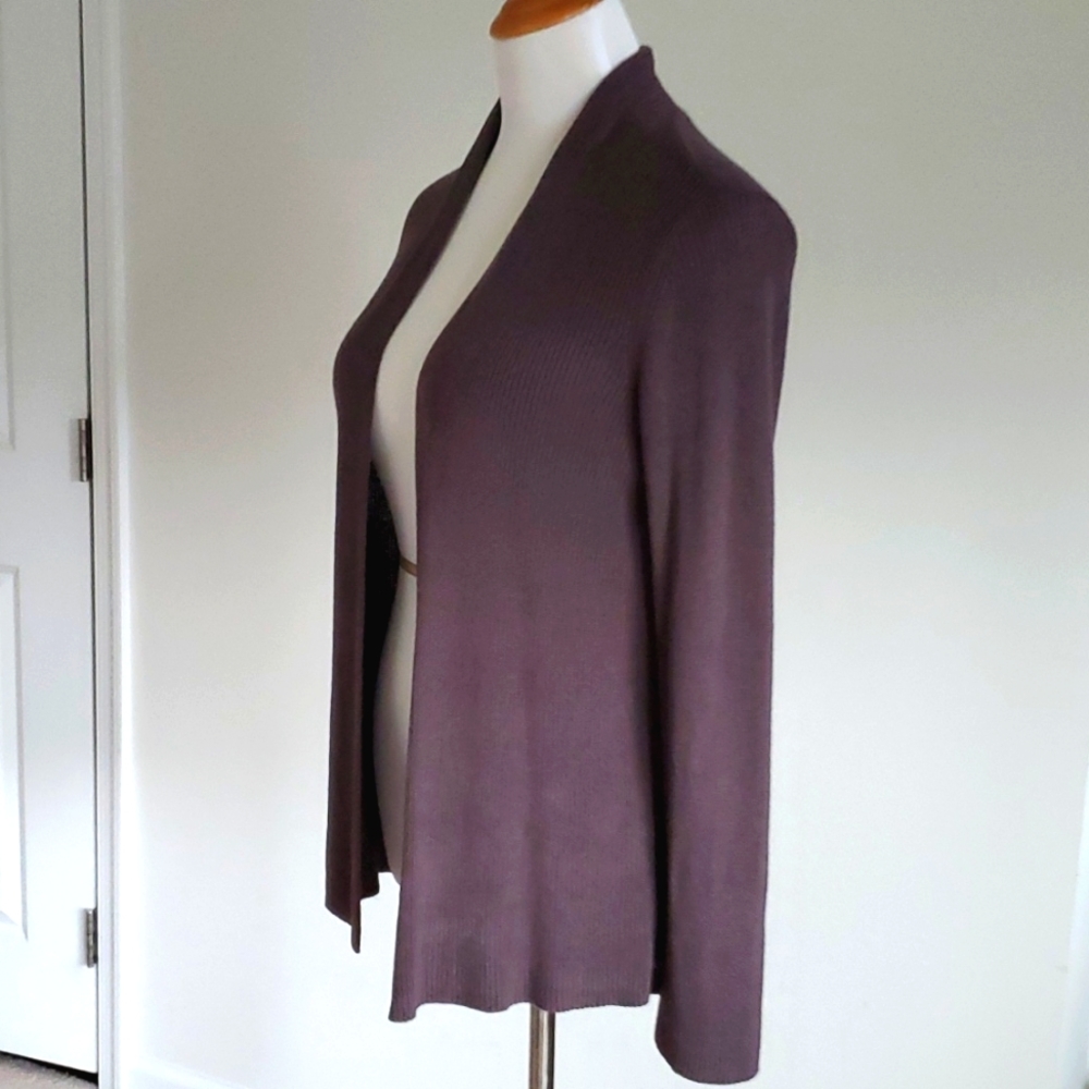 Eileen Fisher Cotton Blend Open Front Cardigan - Picture 2 of 8